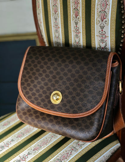 CELINE Macadam Shoulderbag Starball Brown Vintage Old CELINE nwwxxa