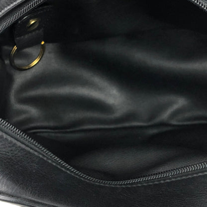 Christian Dior CD motif Embossed Leather Handbag Black Vintage Old c7ce8c