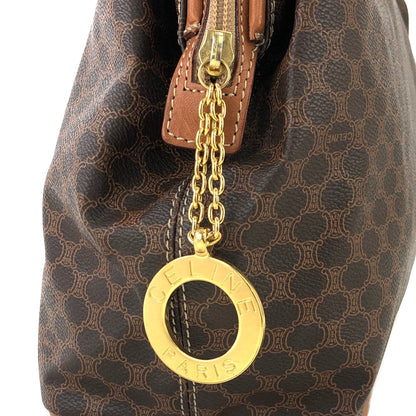 CELINE Macadam Circle logo Shoulder bag Brown Vintage Old Celine uxhuug