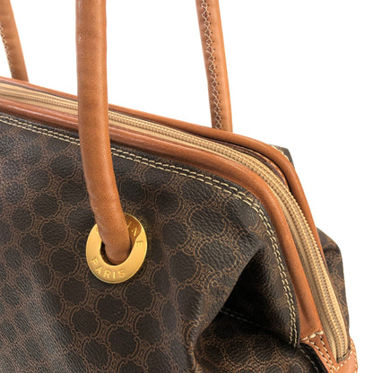 CELINE Macadam Circle logo Shoulder bag Brown Vintage Old Celine uxhuug
