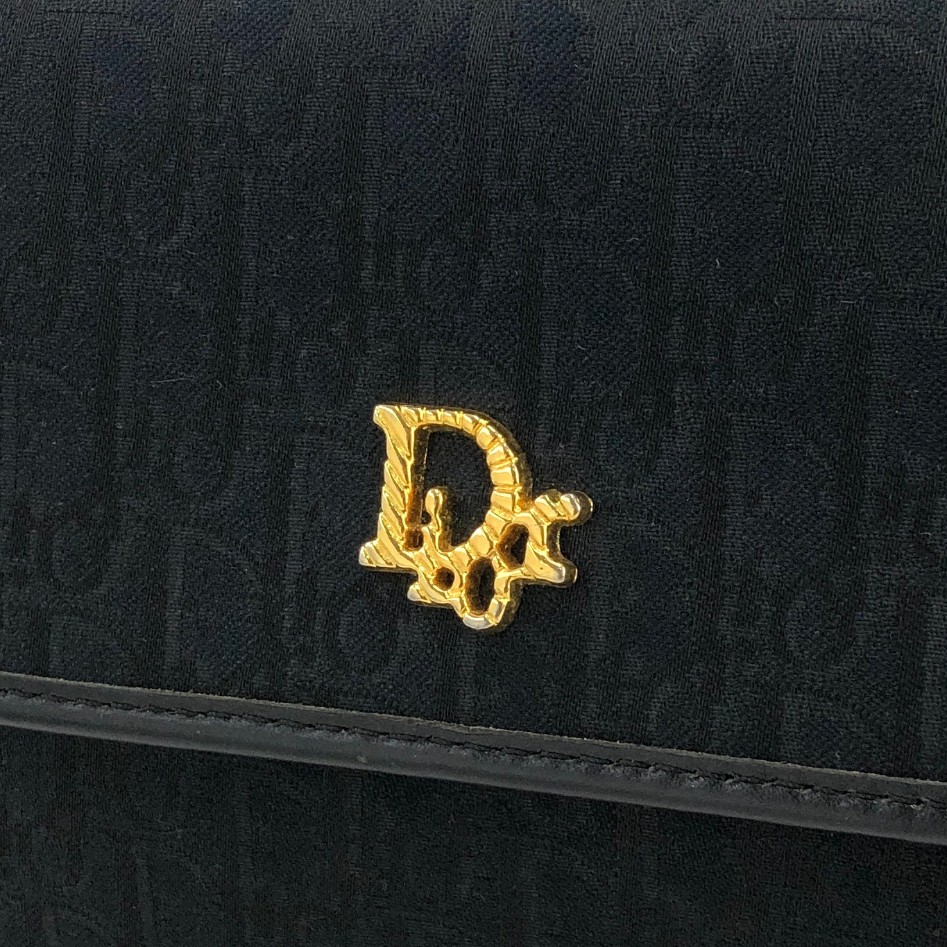 Christian Dior Logo Trotter Chain Crossbody Shoulderbag pochette Black Vintage Old 2kke8i