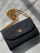 Load image into Gallery viewer, Christian Dior Logo Honeycomb Pattern Chain Crossbody Shoulderbag Black Vintage Old 8ydyef
