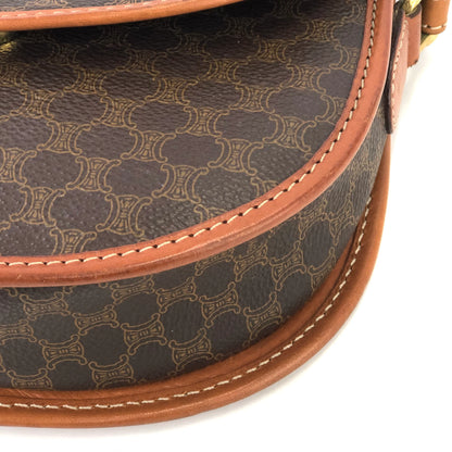 CELINE Macadam Crossbody Shoulder bag Brown Vintage Old CELINE zad5df