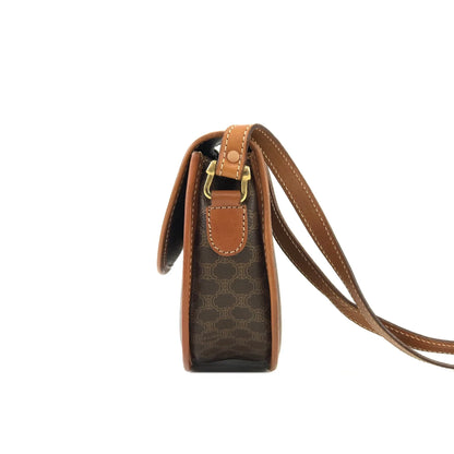 CELINE Macadam Crossbody Shoulder bag Brown Vintage Old CELINE zad5df