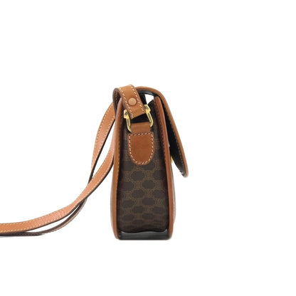 CELINE Macadam Crossbody Shoulder bag Brown Vintage Old CELINE zad5df