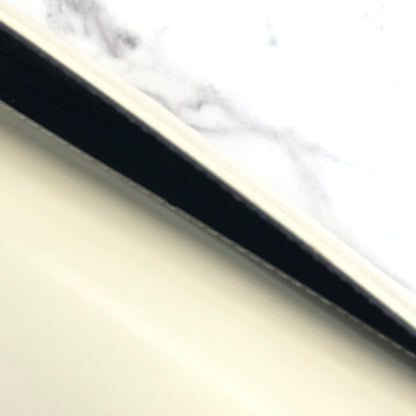 Yves Saint Laurent Logo Embossed Fabric Leather Handbag White Off-White Vintage Old d226gd