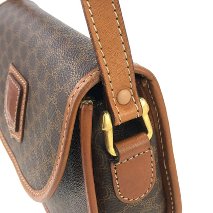 CELINE Macadam Crossbody Shoulder bag Brown Vintage Old CELINE zad5df