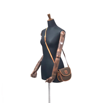 CELINE Macadam Crossbody Shoulder bag Brown Vintage Old CELINE zad5df