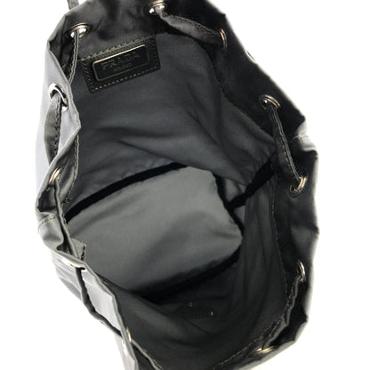 PRADA Triangle logo Nylon Drawstring Saffiano Leather Mini Handbag Gray Vintage Old dvzbpm