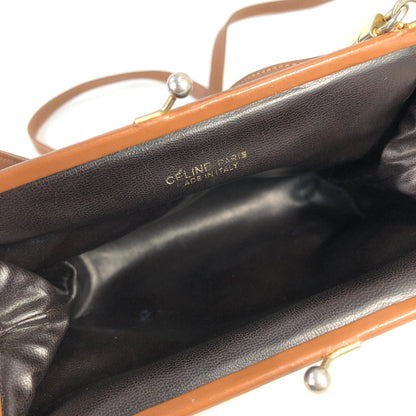 CELINE Macadam Blason Clasp Shoulder bag Beige Vintage Old Celine b8cznz