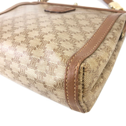 CELINE Macadam Blason Clasp Shoulder bag Beige Vintage Old Celine b8cznz