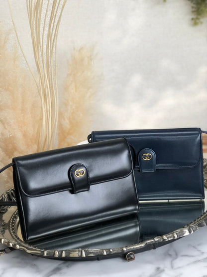 GUCCI GG logo 2Way Shoulder bag Clutch bag Navy Vintage Old Gucci yscy3p