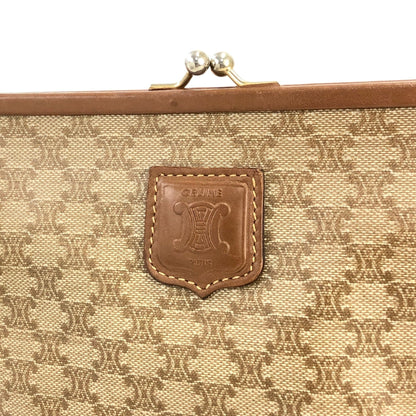 CELINE Macadam Blason Clasp Shoulder bag Beige Vintage Old Celine b8cznz