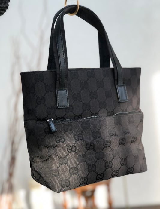 GUCCI GG canvas Handbag Black Vintage Old Gucci n2udyp