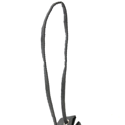 PRADA Triangle logo Nylon Drawstring Saffiano Leather Mini Handbag Gray Vintage Old dvzbpm