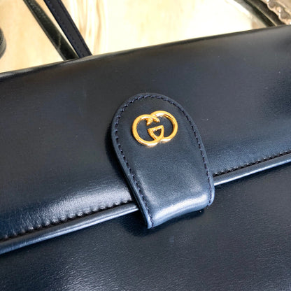 GUCCI GG logo 2Way Shoulder bag Clutch bag Navy Vintage Old Gucci yscy3p