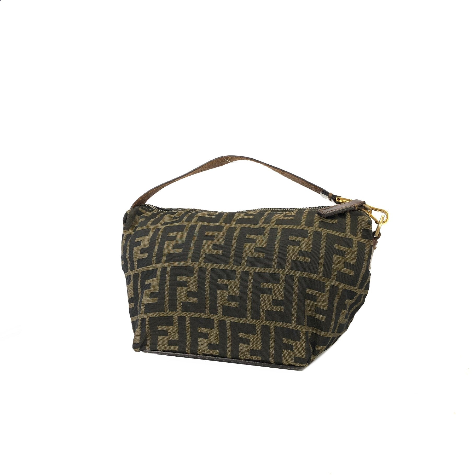 Fendi Zucca Pochette - Brown Handle Bags, Handbags - FEN284082