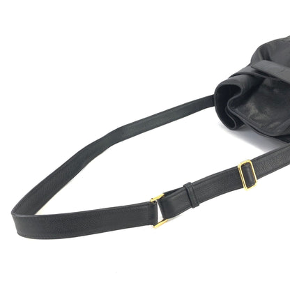 GUCCI 標誌抽繩單肩包 黑色 復古 舊款 Gucci 3kemyv