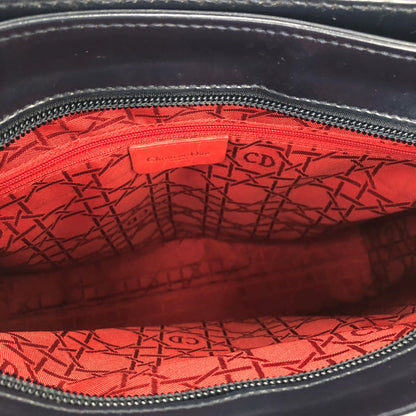 Christian Dior Cannage Charm Nylon Shoulderbag Handbag Black Vintage Old k2mj4v