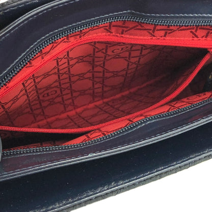 Christian Dior Cannage Charm Nylon Shoulderbag Handbag Black Vintage Old k2mj4v