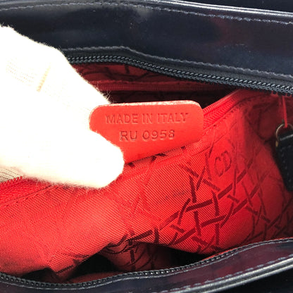 Christian Dior Cannage Charm Nylon Shoulderbag Handbag Black Vintage Old k2mj4v