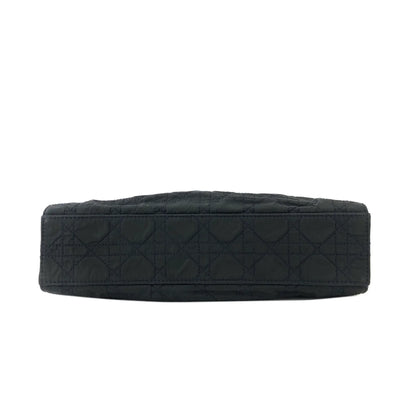 Christian Dior Cannage Charm Nylon Shoulderbag Handbag Black Vintage Old k2mj4v