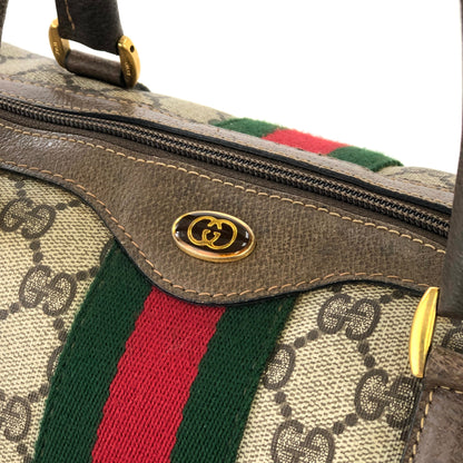 GUCCI sherry line logo GG plus mini Boston handbag beige vintage old Gucci i7zkih