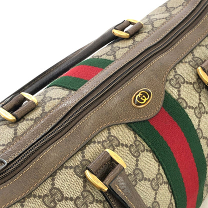 GUCCI sherry line logo GG plus mini Boston handbag beige vintage old Gucci i7zkih