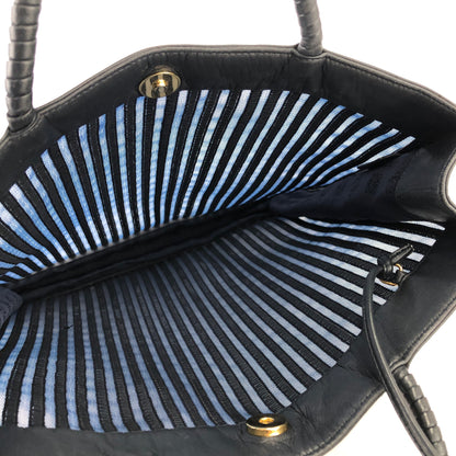 LOEWE Anagram Stripe Mesh Handbag Navy Vintage Old 8wisdp