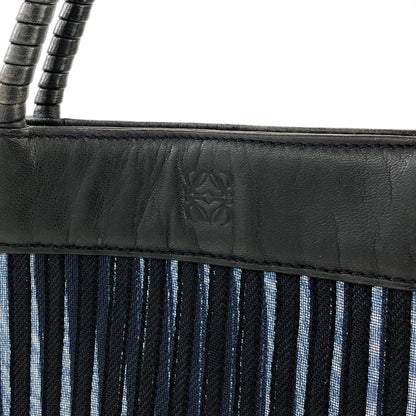 LOEWE Anagram Stripe Mesh Handbag Navy Vintage Old 8wisdp