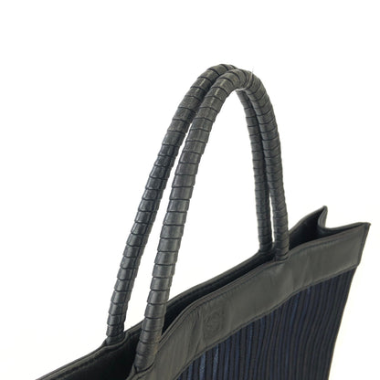 LOEWE Anagram Stripe Mesh Handbag Navy Vintage Old 8wisdp