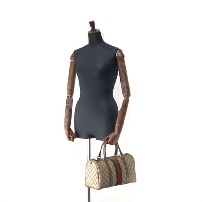 GUCCI sherry line logo GG plus mini Boston handbag beige vintage old Gucci i7zkih