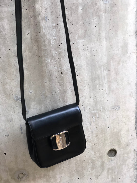 Salvatore Ferragamo Vala Small Shoulderbag Black Vintage Old xz4mrc