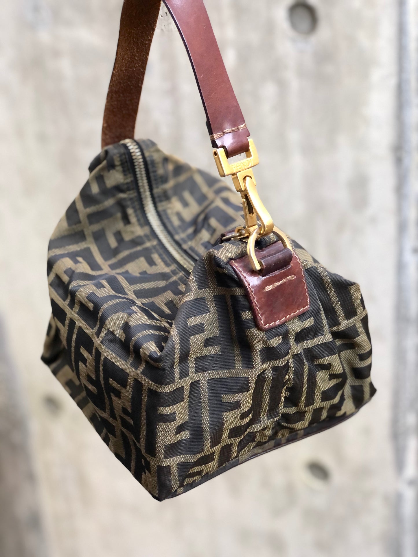 Fendi Mini Zucca Sunshine Shopper Tote w/ Strap - Brown Mini Bags, Handbags  - FEN288244