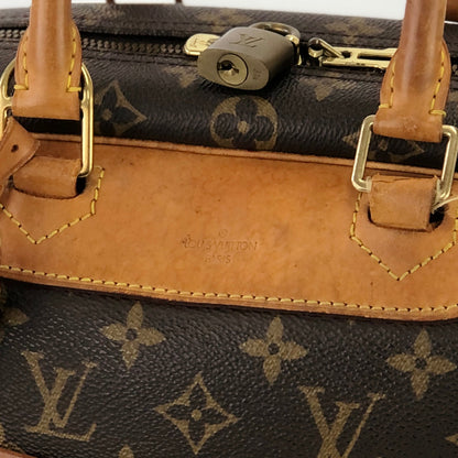 LOUIS VUITTON Monogram Deauville M47270 Bowling bag Handbag Brown Vintage Old 7tpuvs