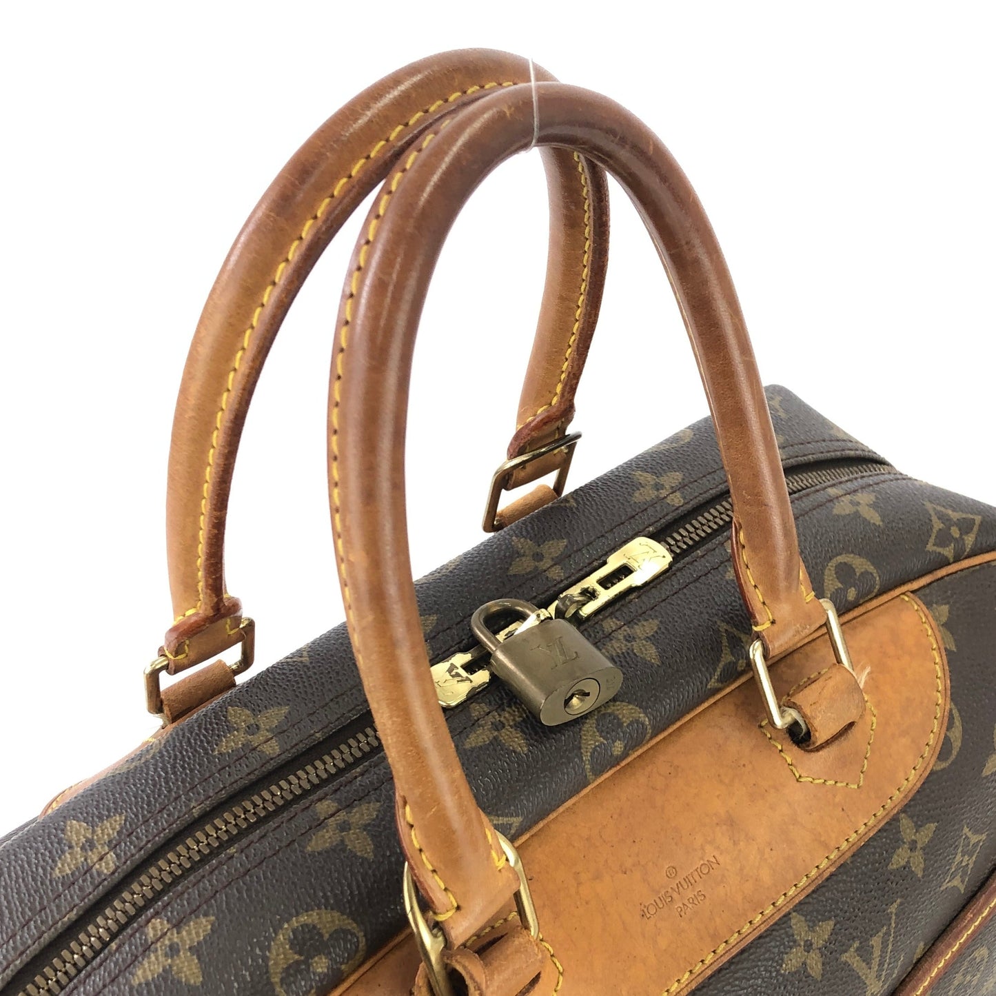 LOUIS VUITTON Monogram Deauville M47270 Bowling bag Handbag Brown Vintage Old 7tpuvs