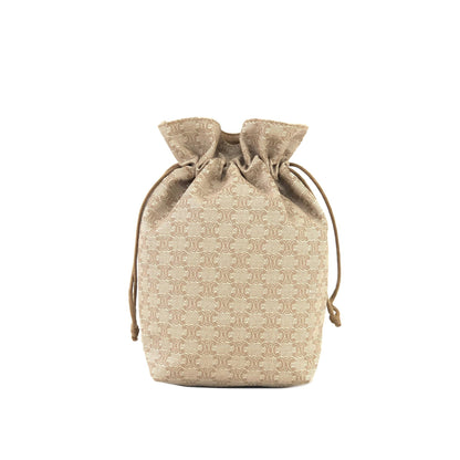 CELINE Macadam 抽繩迷你包 手拿包 米色 復古 舊款 CELINE i8fy24