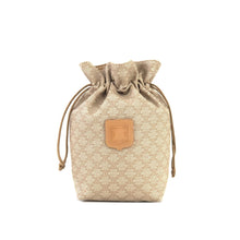 Load image into Gallery viewer, CELINE Macadam Drawstring Mini bag Pouch Beige Vintage Old CELINE i8fy24

