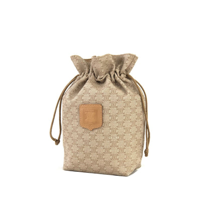 CELINE Macadam 抽繩迷你包 手拿包 米色 復古 舊款 CELINE i8fy24