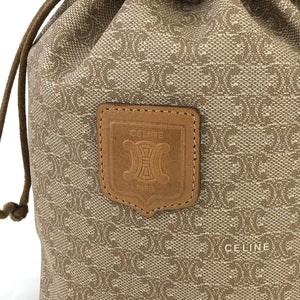 CELINE Macadam Drawstring Mini bag Pouch Beige Vintage Old CELINE i8fy24