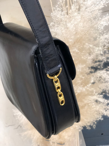 CELINE Blason Triomphe Crossbody Shoulder bag Black Old Celine vintage chggjy