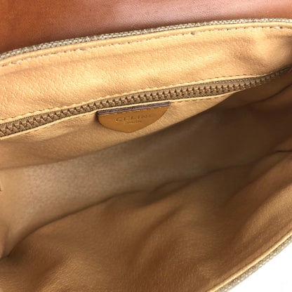 CELINE Macadam Horsebit PVC Leather Pochette Mini Bag Shoulder Bag Beige vintage Old Celine rycwjg