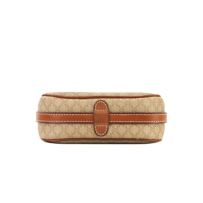 CELINE Macadam Horsebit PVC Leather Pochette Mini Bag Shoulder Bag Beige vintage Old Celine rycwjg