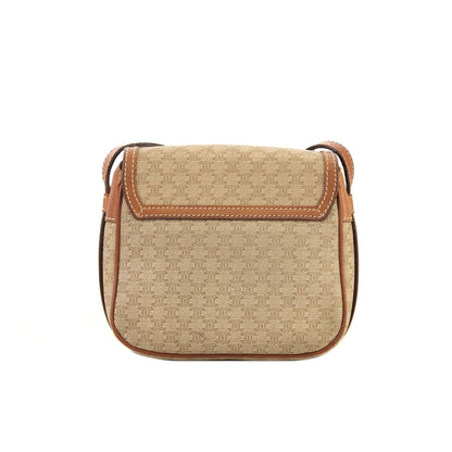 CELINE Macadam Horsebit PVC Leather Pochette Mini Bag Shoulder Bag Beige vintage Old Celine rycwjg
