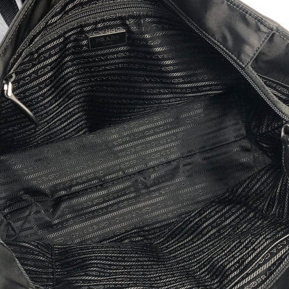 PRADA Triangle logo Nylon Tote bag Black Vintage ke54e5
