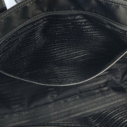 PRADA Triangle logo Nylon Tote bag Black Vintage ke54e5