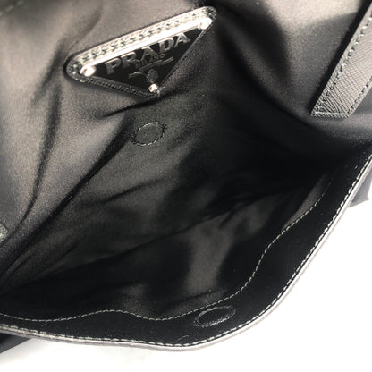 PRADA Triangle logo Nylon Tote bag Black Vintage ke54e5