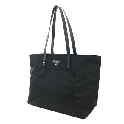 PRADA Triangle logo Nylon Tote bag Black Vintage ke54e5