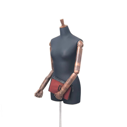 Yves Saint Laurent YSL logo Jacquard Clutch bag Bordeaux Vintage Old cvvp6t