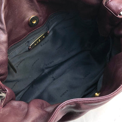 LOEWE anagram drawstring leather shoulder bag flamenco Bordeaux vintage old eptbja